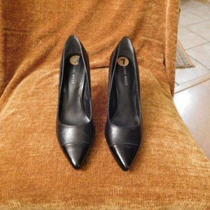 Nine West Black Leather Pumps, heels, size 7,
